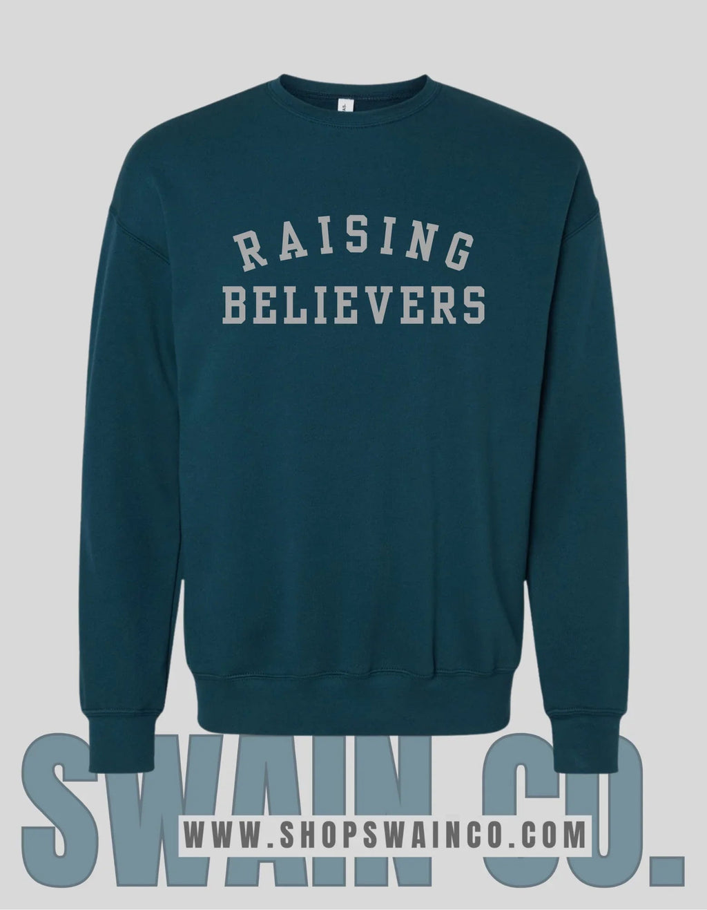 Raising Believers Sweatshirt | Embroidered Bella Canvas Fleece | Christian Mom Gift | Faith Based Apparel | Cozy Sweatshirt | Soft Christian Crewneck